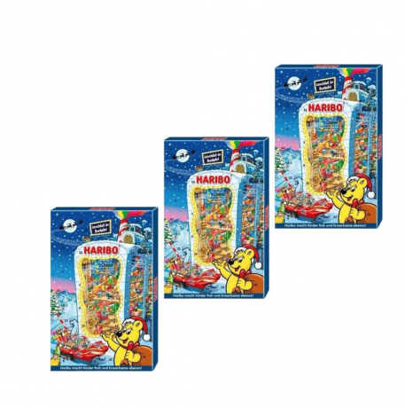 Haribo Adventskalender 3stk Харибо 2025 Адвент Календарь, 24 подарка-сюрприза, 300 г х 3 шт 
