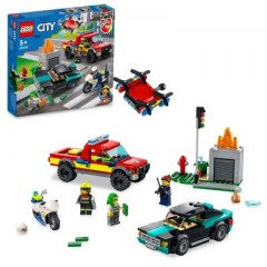 LEGO City Fire 4er Set: 60318 Feuerwehrhubschrauber + 60319 Loscheinsatz und Verfolgungsjagd + 60320 Feuerwache + 60321 Feuerwehreinsatz mit Loschtruppe Набор из 4 предметов: 60318 Пожарный вертолет + 60319 Пожарная операция и погоня + 60320 Пожарная стан