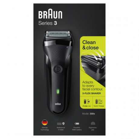 Braun Elektrischer Rasierer quot;Series 3 300Squot; in Schwarz Электробритва "Серия 3 300S" в черном