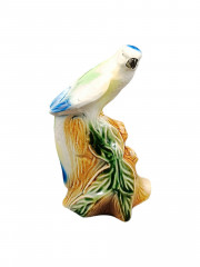 Статуэтка винтажная "Бело-голубой попугай на дереве", фарфор, 17 х 11 см, Испания, 1970-80гг.