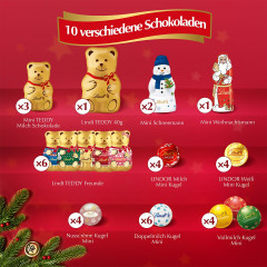 Lindt Teddy Wimmelbild 2026, шоколадный адвент-календарь, 36см х 48см, 265 г