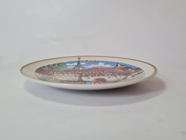 KAHLA GDR Декоративная тарелка "Город Мальш", 19,5см, 1960-70гг.