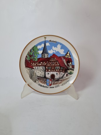 KAHLA GDR Декоративная тарелка "Город Мальш", 19,5см, 1960-70гг.