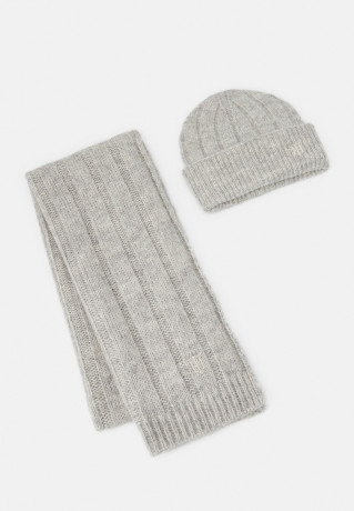 Tommy Hilfiger SET Beanie light grey heather НАБОР шапочка светло-серый вереск