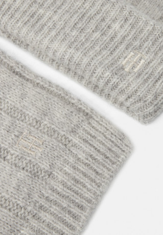 Tommy Hilfiger SET Beanie light grey heather НАБОР шапочка светло-серый вереск