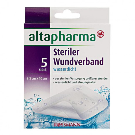 altapharma Steriler Wundverband wasserdicht Стерильный пластырь водоотталкивающий 5 шт.