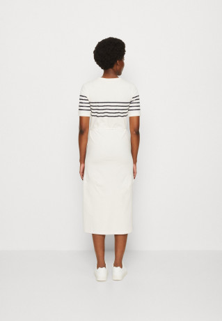 Tommy Hilfiger STRIPE MIDI  Jersey dress white/desert sky ПОЛОСКА МИДИ Платье из джерси белое/пустынное небо