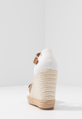 Tommy Hilfiger BASIC OPEN TOE WEDGE Platform sandals ivory BASIC OPEN TOE WEDGE Босоножки на платформе слоновая кость